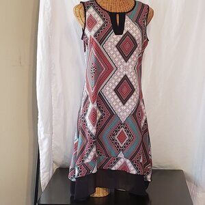 Ladies PERSEPTION CONCEPT Sleeveless Graphic Print Dress - M